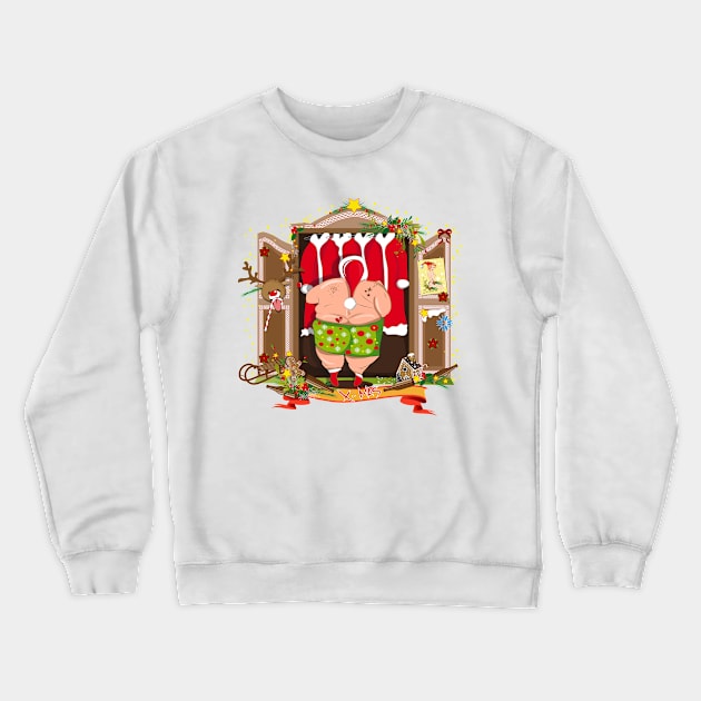 Santa Claus gets dressed Crewneck Sweatshirt by Kisho